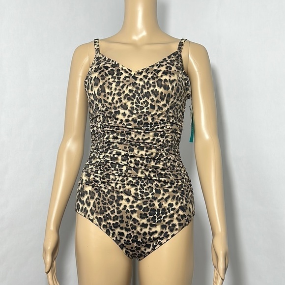 Aqua Green Other - Aqua Green One Piece Tiger Print Swimsuit Estilo (677407)